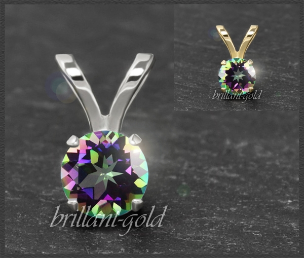 Anhänger 585 Gold grün/violett Mystic Topas 4,5,6,7mm